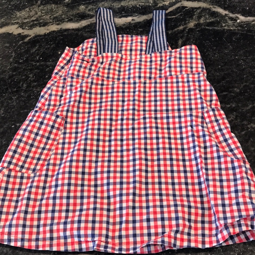 Baby Gap Vintage Rare Checkered dress white blue plaid flag & bloomers - Picture 4 of 8